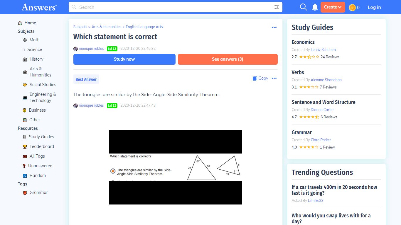 Which statement is correct? - Answers