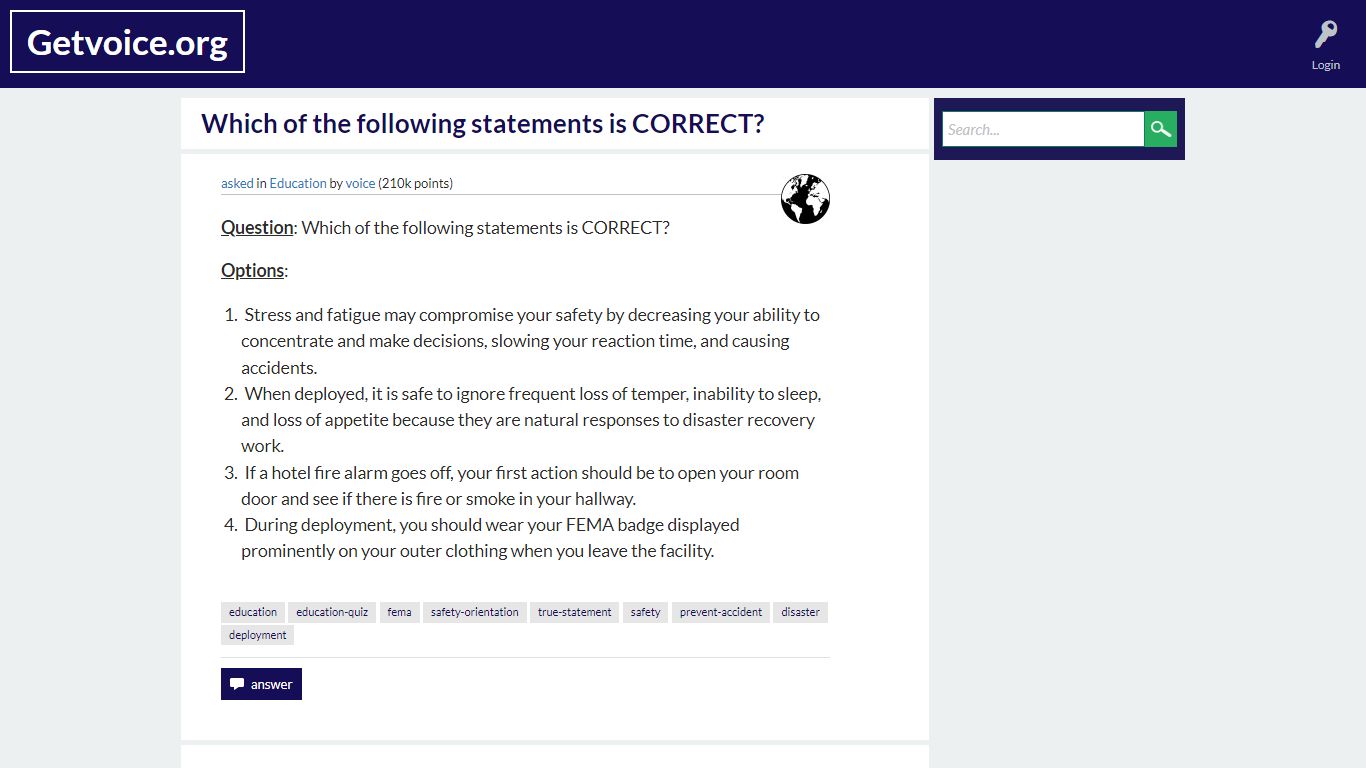 Which of the following statements is CORRECT? - Getvoice.org