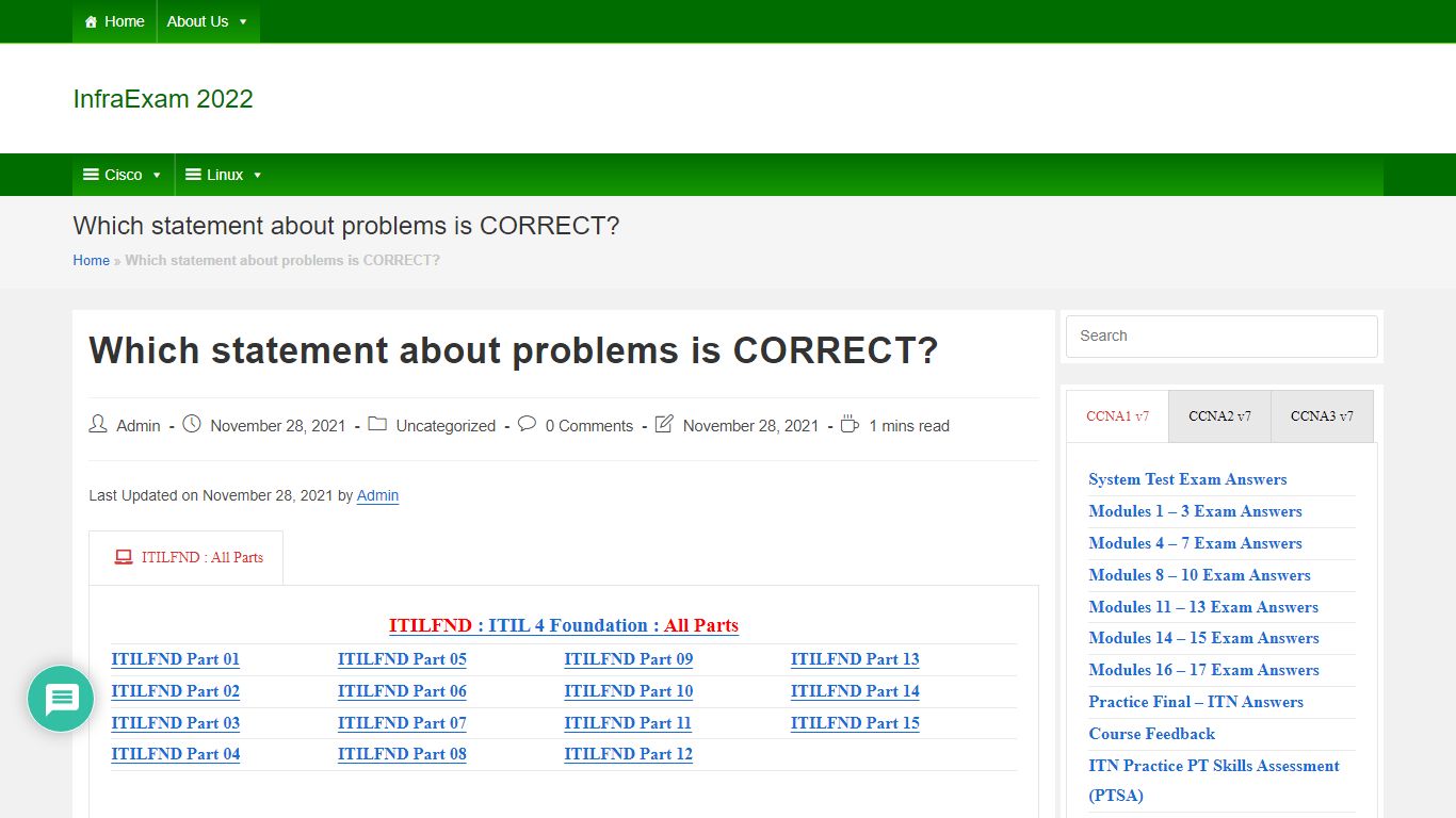 Which statement about problems is CORRECT? - InfraExam 2022